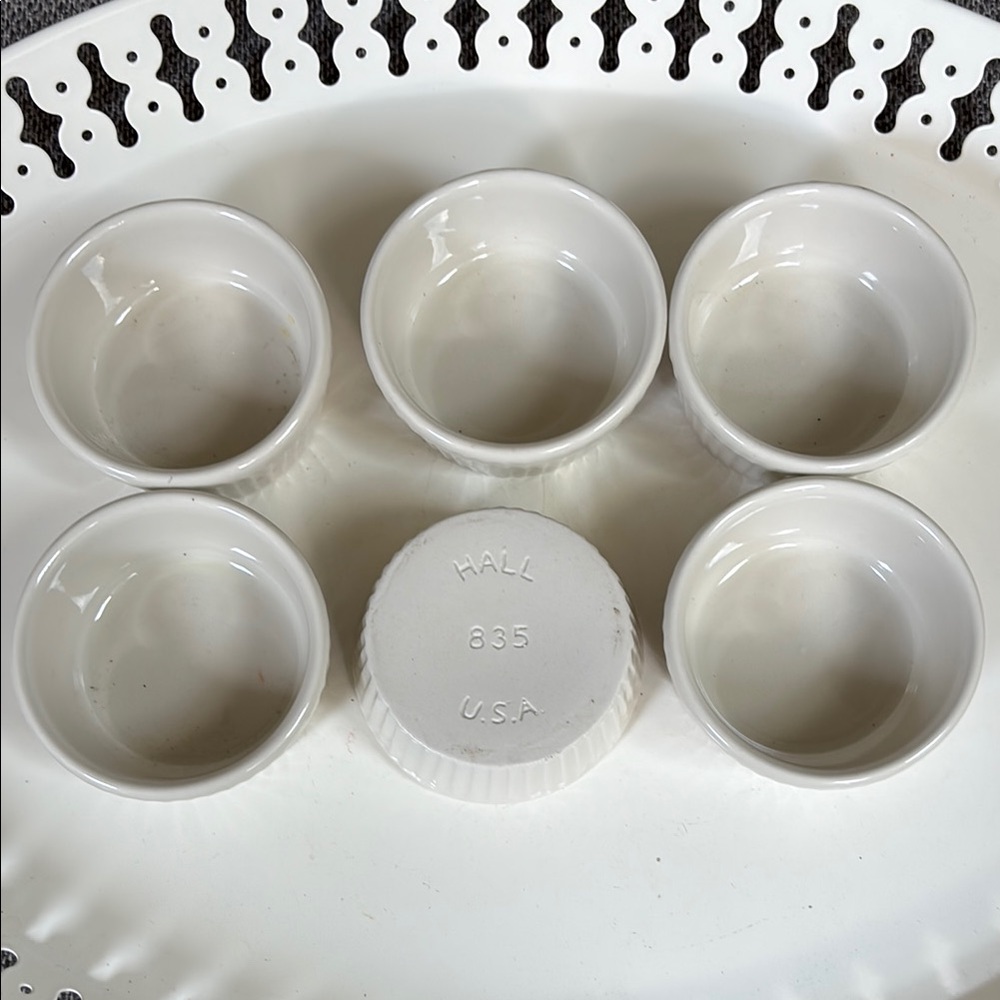 Hall China 835-Round Fluted Ramekins. Set of 6